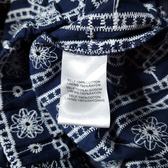 Whiteroom + Cactus Blue White Embroidered Pleated Mini Skirt Bow Size M - Picture 8 of 9